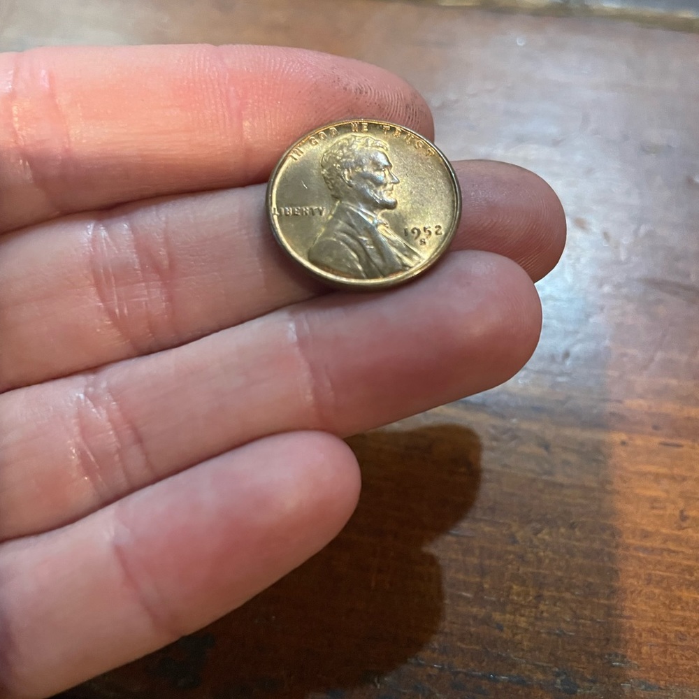 US 1952 S minted wheat penny